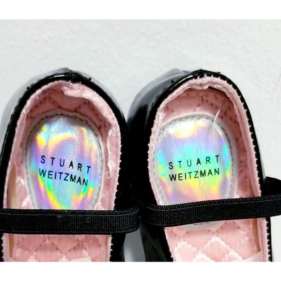 GIRL'S STUART WEITZMAN INFANT BABY BUD PATENT FLOWER MARYJANE SHOES UK-2 US-3 - Picture 6 of 8